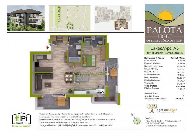 Eladó téglalakás, Budapesten, XV. kerületben 96.66 M Ft