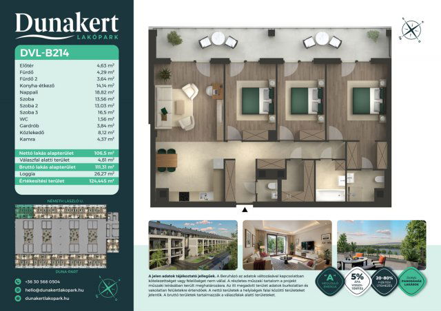 Eladó téglalakás, Vácon, Németh László utcában 112.49 M Ft