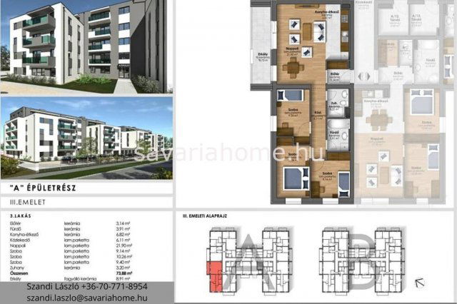 Eladó téglalakás, Szombathelyen 74.9 M Ft, 4 szobás