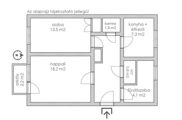 Eladó téglalakás, Nyíregyházán 34.5 M Ft, 2 szobás
