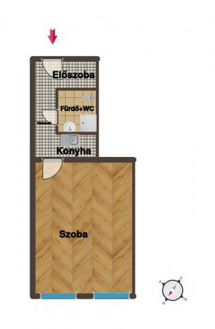 Eladó téglalakás, Budapesten, VIII. kerületben 28 M Ft, 1 szobás