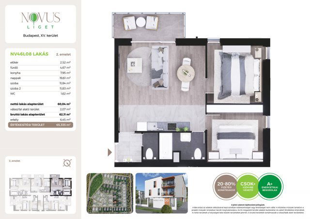 Eladó téglalakás, Budapesten, XV. kerületben, Kékszilva utcában