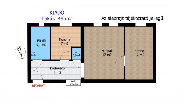 Kiadó téglalakás, albérlet, Győrött 150 E Ft / hó, 2 szobás