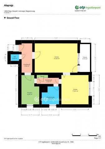Eladó téglalakás, Pápán 32.79 M Ft, 2 szobás