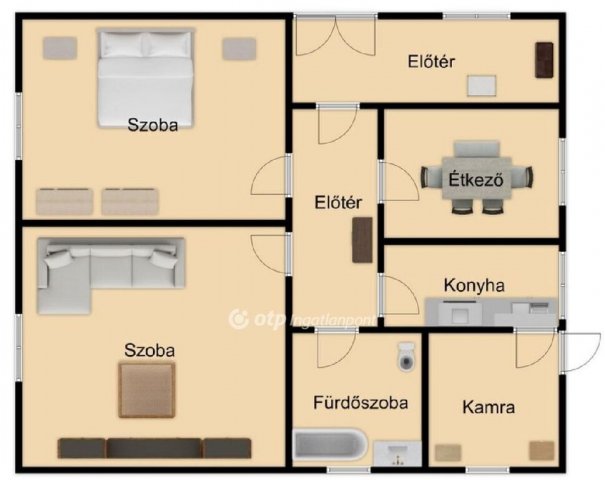 Eladó családi ház, Tetétlenen 25 M Ft, 2 szobás