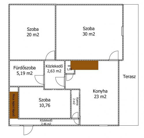Eladó családi ház, Bakson 80 M Ft, 3+3 szobás