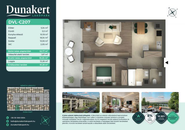 Eladó téglalakás, Vácon, Németh László utcában 74.99 M Ft