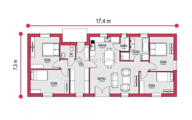 Eladó családi ház, Kiskunfélegyházán 53.6 M Ft, 5 szobás