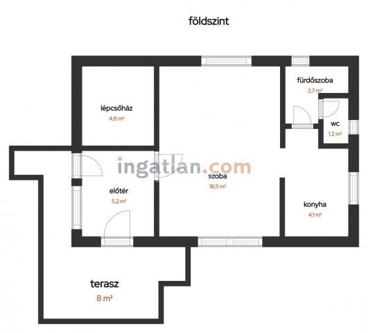 Eladó családi ház, Pócsmegyeren 47.9 M Ft, 1+1 szobás