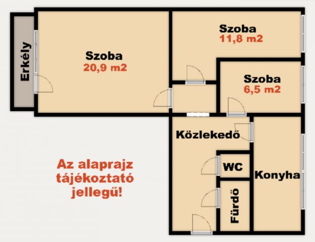 Eladó panellakás, Kiskunhalason 34.9 M Ft, 2+1 szobás