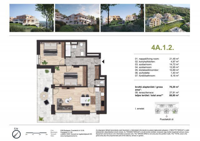 Eladó téglalakás, Budapesten, III. kerületben, Pusztakúti úton