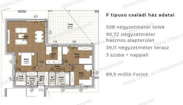 Eladó családi ház, Mosonmagyaróváron 89.9 M Ft, 4 szobás
