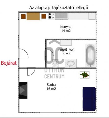 Eladó téglalakás, Érden 56.5 M Ft, 2 szobás