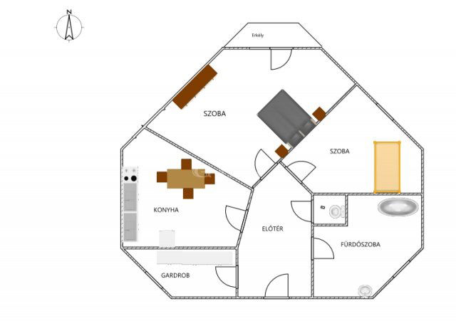 Eladó téglalakás, Szegeden 55 M Ft, 2 szobás