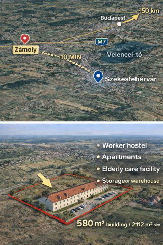 Eladó ipari ingatlan, Zámolyon 69.9 M Ft, 21 szobás