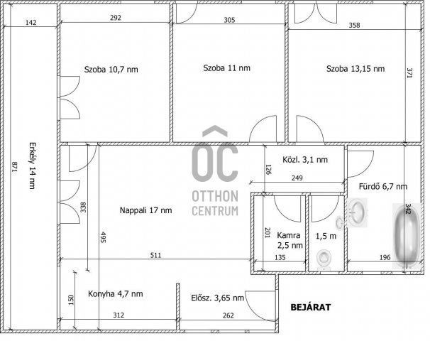 Kiadó téglalakás, albérlet, Pakson 250 E Ft / hó, 3 szobás