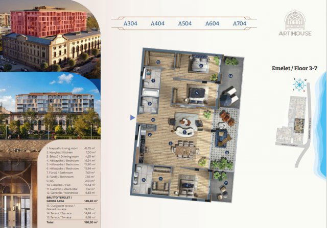 Eladó téglalakás, Budapesten, XIII. kerületben 589.91 M Ft