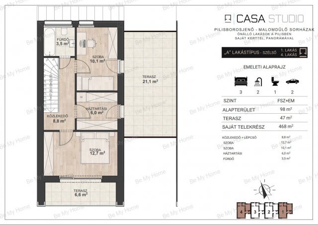 Eladó sorház, Pilisborosjenőn 139.9 M Ft, 4+1 szobás