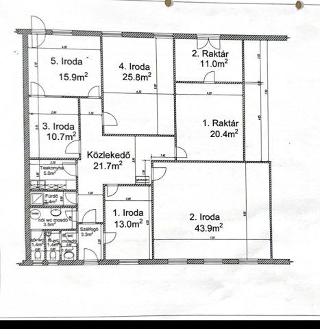 Eladó iroda, Veszprémben, Stadion közben 59.9 M Ft, 7 szobás