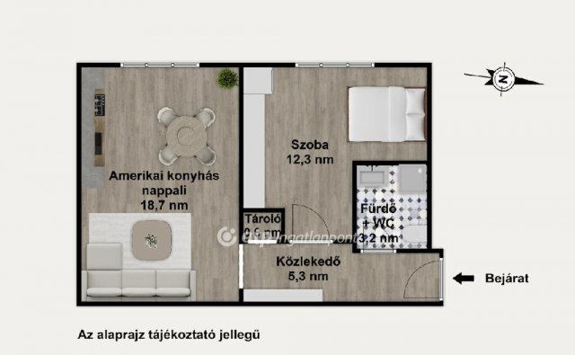 Eladó téglalakás, Budapesten, IX. kerületben 61 M Ft, 2 szobás