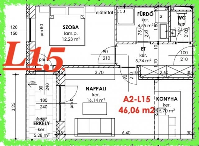 Eladó téglalakás, Komáromban 43.99 M Ft, 2 szobás