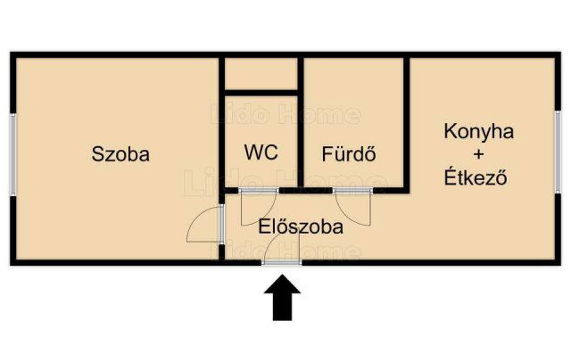 Eladó téglalakás, Várpalotán 37 M Ft, 1 szobás