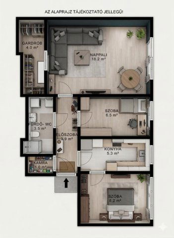 Eladó téglalakás, Tatabányán 43.9 M Ft, 1+2 szobás