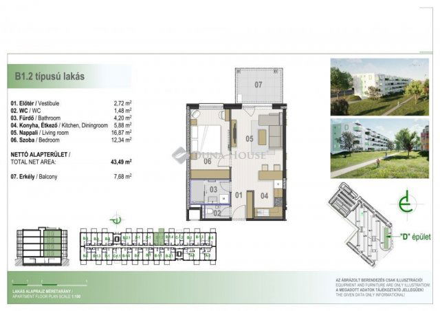 Eladó téglalakás, Debrecenben 61.529 M Ft, 2 szobás