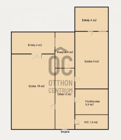 Eladó téglalakás, Siófokon 62 M Ft, 2 szobás