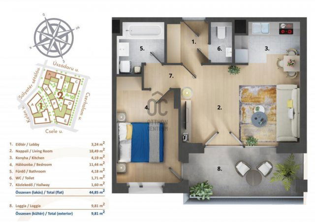 Eladó téglalakás, Budapesten, XIII. kerületben 95 M Ft, 2 szobás