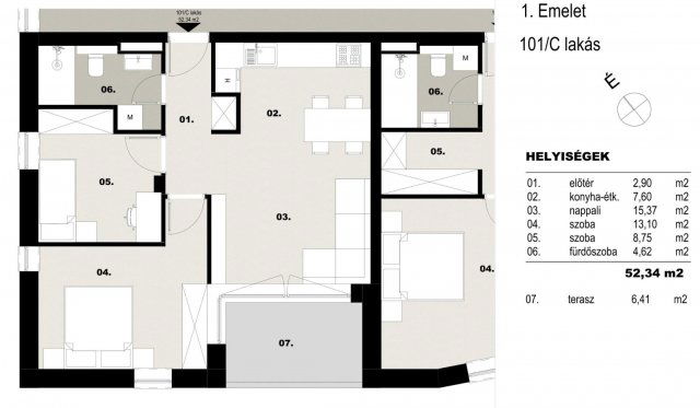 Eladó téglalakás, Debrecenben 77 M Ft, 3 szobás
