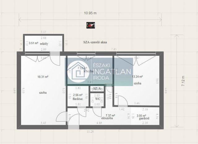 Eladó panellakás, Kazincbarcikán 26.9 M Ft, 2 szobás