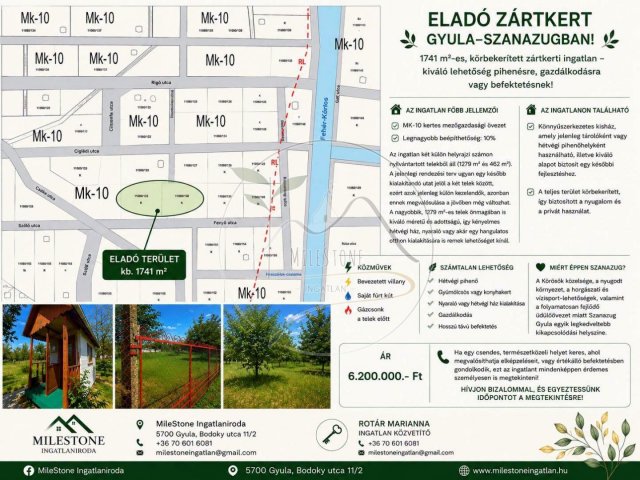 Eladó mezogazdasagi ingatlan, Gyulán 6.2 M Ft