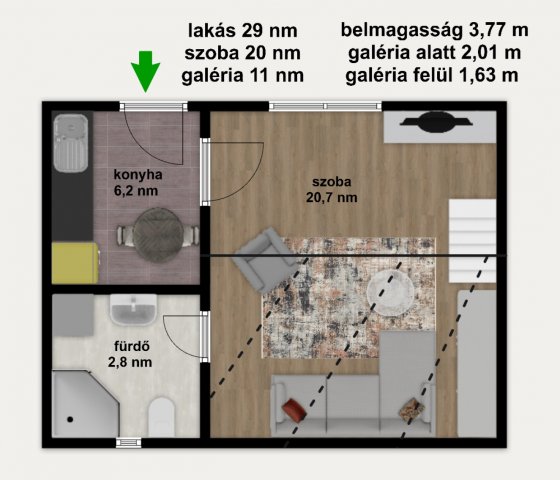 Eladó téglalakás, Budapesten, VII. kerületben 48 M Ft, 1 szobás