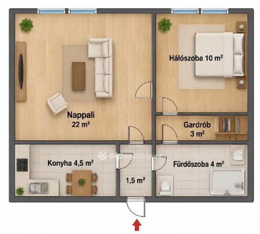 Eladó panellakás, Budapesten, XIV. kerületben 59 M Ft, 1+1 szobás