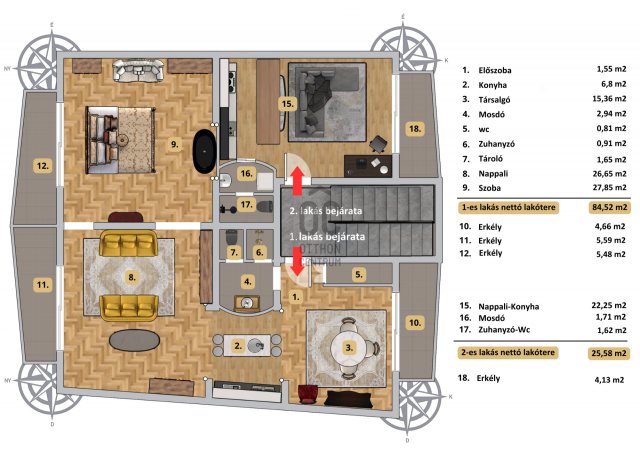 Eladó téglalakás, Budapesten, I. kerületben 260 M Ft, 3 szobás