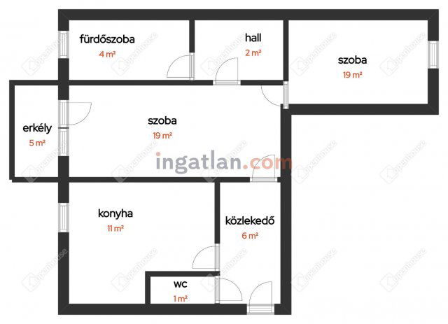Eladó téglalakás, Győrött 59 M Ft, 2 szobás