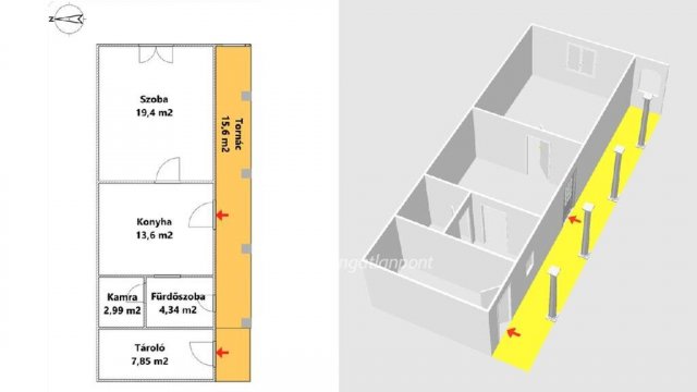 Eladó családi ház, Mezőtárkányon 7.6 M Ft, 1 szobás