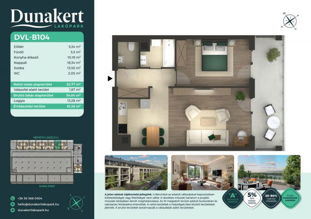 Eladó téglalakás, Vácon, Németh László utcában 69.49 M Ft