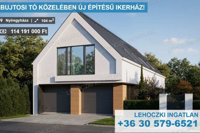 Eladó ikerház, Nyíregyházán 114.191 M Ft, 3 szobás