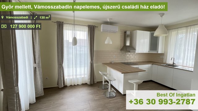 Eladó családi ház, Vámosszabadin 127.9 M Ft, 5 szobás