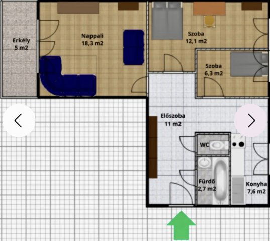 Eladó panellakás, Százhalombattán 63.5 M Ft, 2+1 szobás