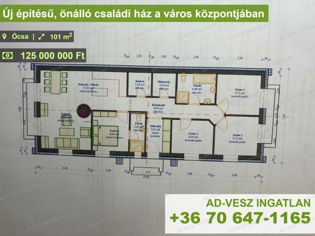 Eladó családi ház, Ócsán 125 M Ft, 1+4 szobás
