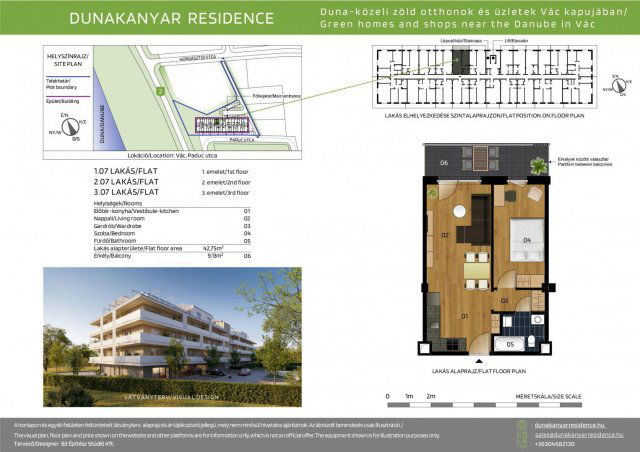 Eladó téglalakás, Vácon, Paduc utcában 58.2 M Ft, 2 szobás