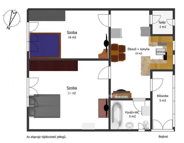 Eladó ikerház, Dunaföldváron 29.9 M Ft, 3 szobás