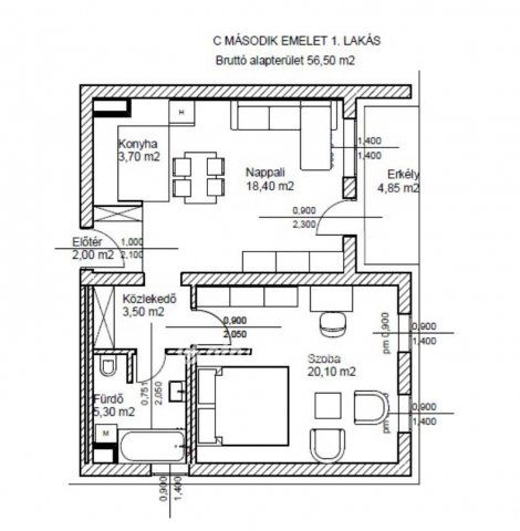 Eladó téglalakás, Bicskén 66 M Ft, 2 szobás