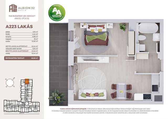 Eladó téglalakás, Budapesten, XIV. kerületben, Angol utcában