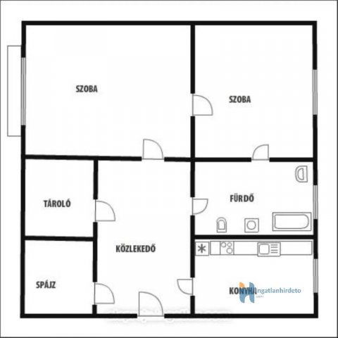Eladó téglalakás, Debrecenben 50 M Ft, 2 szobás