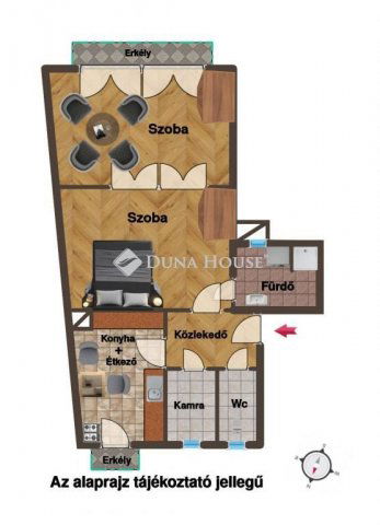 Kiadó téglalakás, albérlet, Budapesten, V. kerületben, 2 szobás