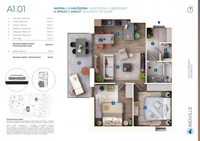 Eladó téglalakás, Mosonmagyaróváron 59.138 M Ft, 3 szobás